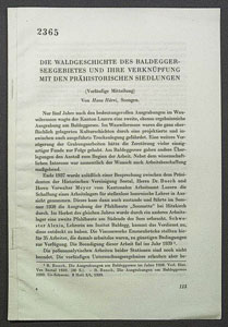 Die Waldgeschichte des Baldeggerseegebietes und ihre Verknüpfung mit den prähistorischen Siedlungen